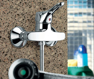 Single-lever, ceramic-disk, in-wall, bath/shower Mixer-Ceramix